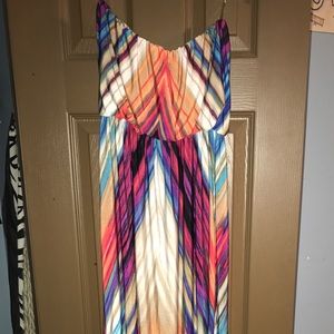 Floor length vibrant summer dress